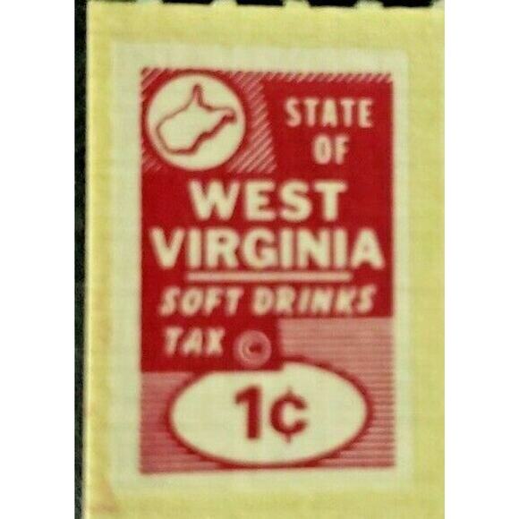 Revenue Stamp State of West Virginia Soft Drinks Tax "1 Cent" B3 - Picture 2 of 2